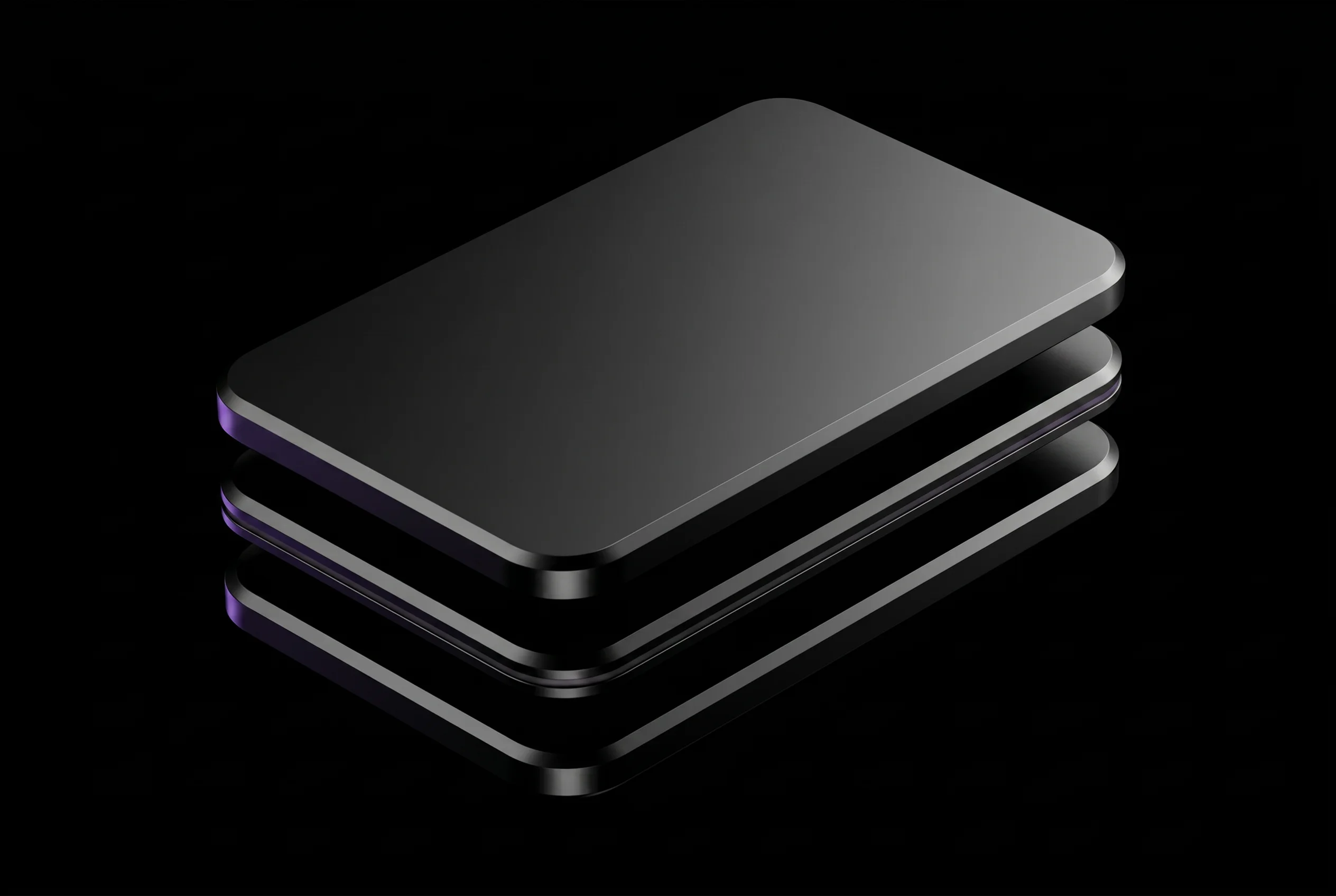 Abstract managed IT service visual with structured dark geometry and purple accent lighting.
