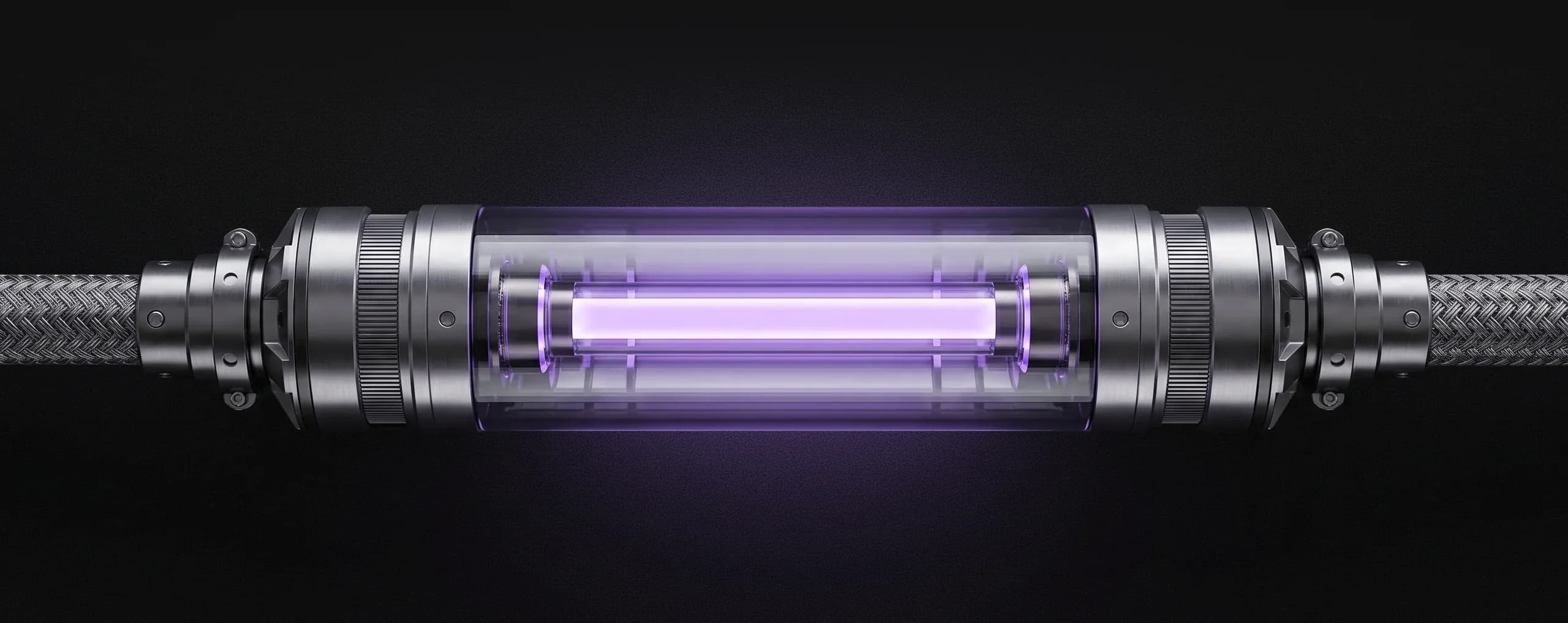 Abstract render of a machined channel between two solid blocks — the gap between break-fix IT and a full internal team where Stratum operates.